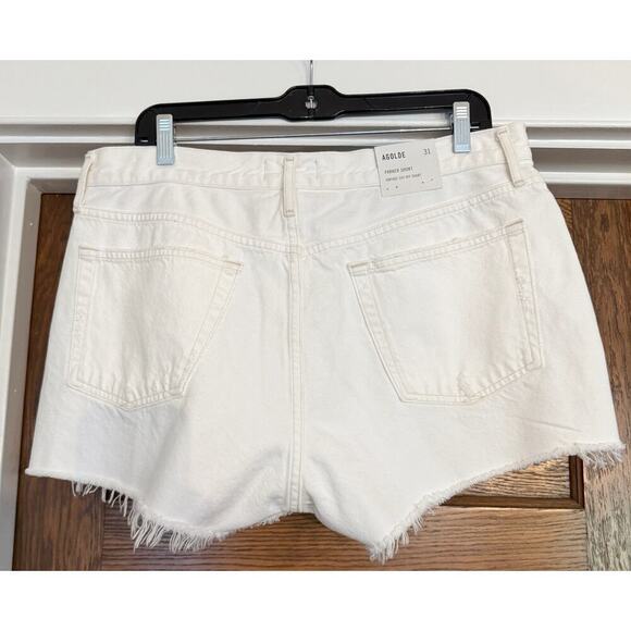 NWT AGOLDE White Parker Vintage Cut Off Short Button Fly Size 31 - Picture 3 of 8
